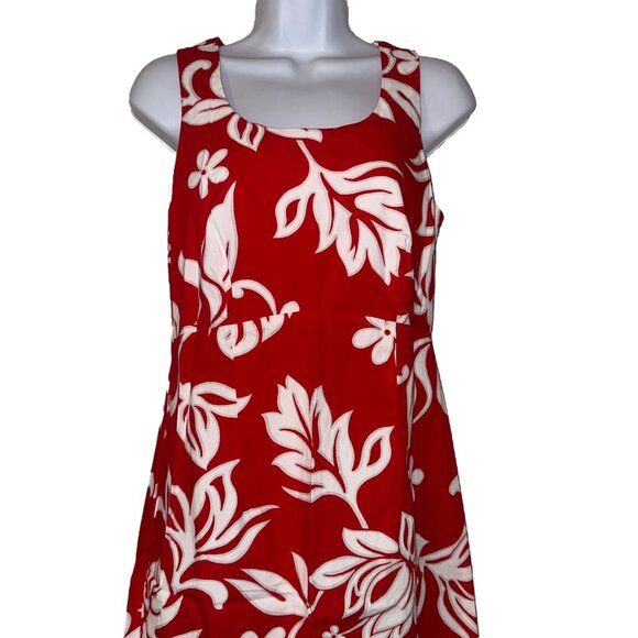 Vtg Hilo Hattie Hawaii Muumuu Beach Dress Womens 8 Red Mumu Floral Hawaiian - Picture 2 of 10